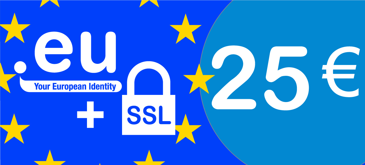 .EU domain registration + Thawte  SSL Certificate only 25€ !
