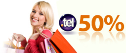50% of discount on your .Tel registrations!